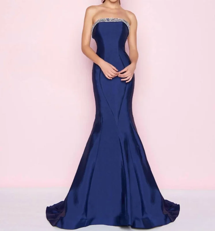 Mikado Gown In Midnight Comfortable Chic