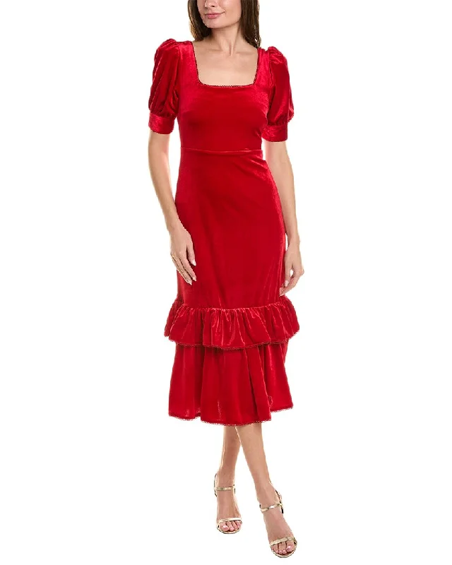 Rachel Parcell Velvet Midi Dress Flash Sale