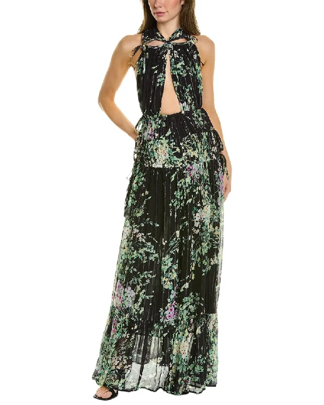 Sabina Musayev Dolcevita Silk-Blend Maxi Dress Limited Stock