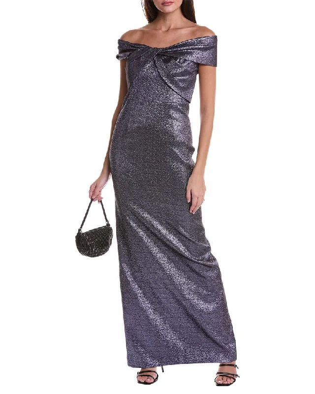 Teri Jon by Rickie Freeman Bow Neck Gown Dive Into Trendy Styles