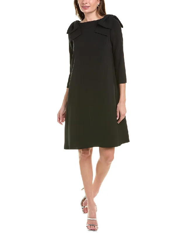 Teri Jon by Rickie Freeman Crepe Shift Dress Casual Chic