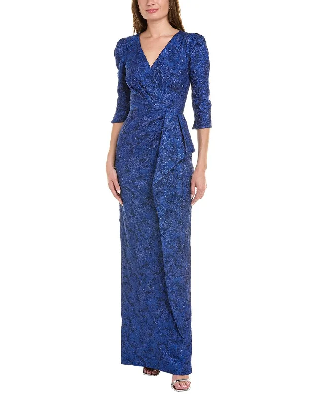 Teri Jon by Rickie Freeman Jacquard Gown Latest Fashion