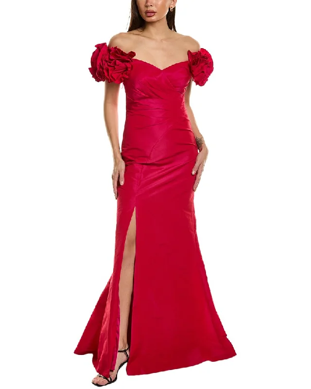 Teri Jon by Rickie Freeman Taffeta Gown Now On Sale For Chic Urban Styles