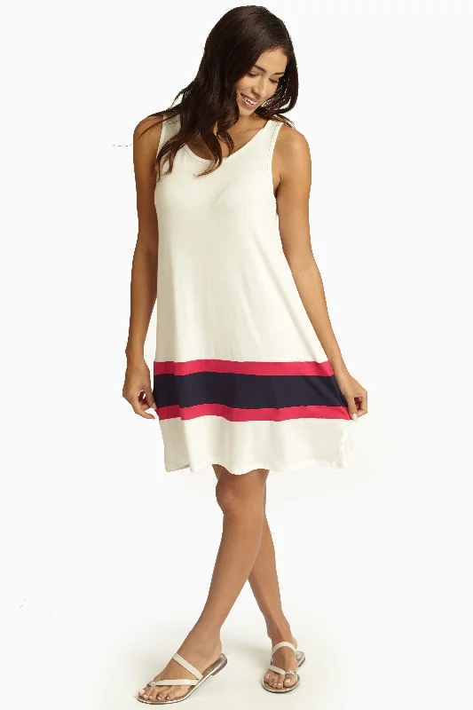 White Fuchsia Navy Colorblock Dress Low Price Special